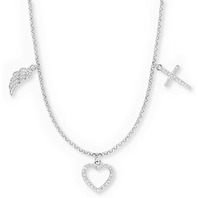 Engelsrufer Kette Glaube, Liebe und Hoffnung für Damen aus 925er Sterlingsilber Zirkonia Karabinerverschluss Länge: 42+4+4cm Engelsrufer Kette Glaube, Liebe und Hoffnung für Damen aus 925er Sterlingsilber Zirkonia Karabinerverschluss Länge: 42+4+4cm