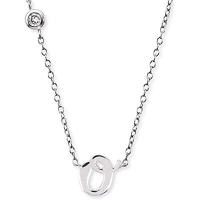 Engelsrufer Halskette aus Sterling Silber mit Anhänger Buchstabe O besetzt mit einem Zirkonia Stein in zwei Längen verstellbar Länge: 44cm Engelsrufer Halskette aus Sterling Silber mit Anhänger Buchstabe O besetzt mit einem Zirkonia Stein in zwei Längen verstellbar Länge: 44cm