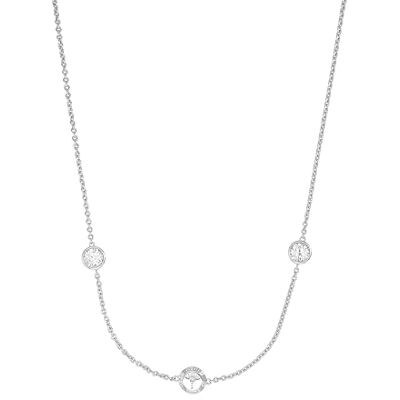 JOOP! Kette mit Anhänger 925 Sterling Silber Damen Halsschmuck, mit Zirkonia synth., 42+3 cm, Weiß, Kornblume, Kommt in Schmuck Geschenk Box, 2038047 JOOP! Kette mit Anhänger 925 Sterling Silber Damen Halsschmuck, mit Zirkonia synth., 42+3 cm, Weiß, Kornblume, Kommt in Schmuck Geschenk Box, 2038047