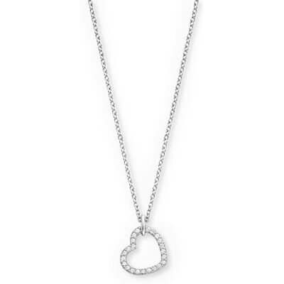 Engelsrufer Kette Herz Shiny Silber für Damen aus 925er Sterlingsilber Zirkonia Karabinerverschluss Länge: 40+4 cm Engelsrufer Kette Herz Shiny Silber für Damen aus 925er Sterlingsilber Zirkonia Karabinerverschluss Länge: 40+4 cm
