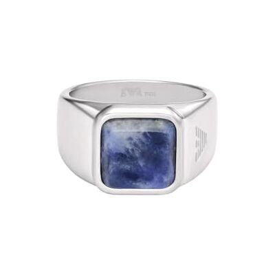 Giorgio Armani Herren Silberfarbener Ring aus Edelstahl, EGS332504010 Giorgio Armani Herren Silberfarbener Ring aus Edelstahl, EGS332504010