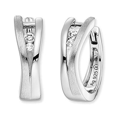 Engelsrufer filigrane Keep it so simple Damen Creole Xena aus Sterling Silber besetzt mit 4 weißen Zirkonia Steinen Clipverschluss nickelfrei Größe: 16mm Engelsrufer filigrane Keep it so simple Damen Creole Xena aus Sterling Silber besetzt mit 4 weißen Zirkonia Steinen Clipverschluss nickelfrei Größe: 16mm