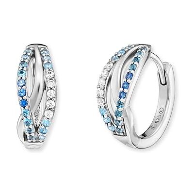 Engelsrufer Creolen Infinity Ocean für Damen aus 925er Sterlingsilber rhodiniert, mit Zirkonia verziert Multicolor – Ø 16 mm Engelsrufer Creolen Infinity Ocean für Damen aus 925er Sterlingsilber rhodiniert, mit Zirkonia verziert Multicolor – Ø 16 mm