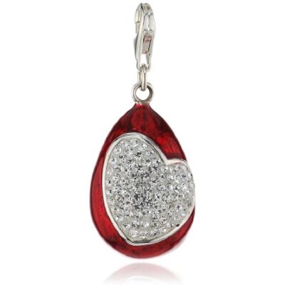 Pasionista Unisex-Anhänger rot mit Herz und weißen Zirkonias 925 Sterling Silber 607665 Pasionista Unisex-Anhänger rot mit Herz und weißen Zirkonias 925 Sterling Silber 607665