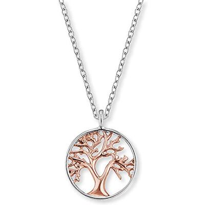 Engelsrufer Damen Silber Halskette mit Lebensbaum Anhänger in rosegold, Bicolor Kette mit Kettenanhänger Baum des Lebens, zierliche Damenkette aus 925 Sterlingsilber Engelsrufer Damen Silber Halskette mit Lebensbaum Anhänger in rosegold, Bicolor Kette mit Kettenanhänger Baum des Lebens, zierliche Damenkette aus 925 Sterlingsilber