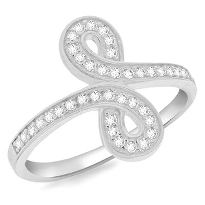 Amazon Damen-Ewigkeitsring aus rhodiniertem Sterlingsilber mit Zirkonia, Größe 53,5 Amazon Damen-Ewigkeitsring aus rhodiniertem Sterlingsilber mit Zirkonia, Größe 53,5