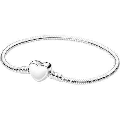 PANDORA Moments gravierbarer Herz-Verschluss Schlangen-Gliederarmband 599206C00 Damenarmband PANDORA Moments gravierbarer Herz-Verschluss Schlangen-Gliederarmband 599206C00 Damenarmband
