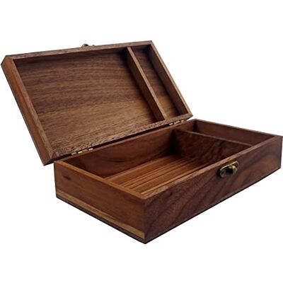 LONMAIX Walnuss Handgemachte Walnuss Partition Holzkiste für Andenken, Fotos, Schmuck Ring Hochzeit Geschenkbox (Walnuss-HTMDFH) LONMAIX Walnuss Handgemachte Walnuss Partition Holzkiste für Andenken, Fotos, Schmuck Ring Hochzeit Geschenkbox (Walnuss-HTMDFH)