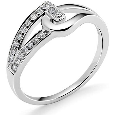 Orphelia Damen-Ring 750 Weißgold rhodiniert Diamant (0.17 ct) weiß Rundschliff Gr. 56 (17.8) RD-3222/56 Orphelia Damen-Ring 750 Weißgold rhodiniert Diamant (0.17 ct) weiß Rundschliff Gr. 56 (17.8) RD-3222/56