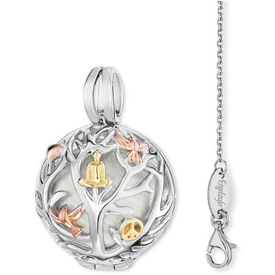 Engelsrufer Schmuckset Damen – Lebensbaum Klangkugel Anhänger mit weißer Klangkugel & Ankerkette – 925 Sterlingsilber rhodiniert Engelsrufer Schmuckset Damen – Lebensbaum Klangkugel Anhänger mit weißer Klangkugel & Ankerkette – 925 Sterlingsilber rhodiniert