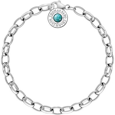 THOMAS SABO Damen-Charm-Armband Charm Club 925 Sterling Silber Türkis X0229-404-17 THOMAS SABO Damen-Charm-Armband Charm Club 925 Sterling Silber Türkis X0229-404-17