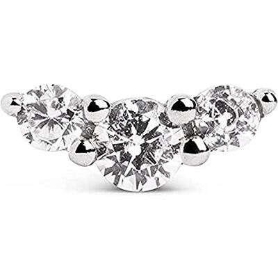 SINGULARU Einzelner Ohrring Freesia Spark. Sterlingsilber mit Rhodium-Beschichtung. Schmuck für Damen SINGULARU Einzelner Ohrring Freesia Spark. Sterlingsilber mit Rhodium-Beschichtung. Schmuck für Damen