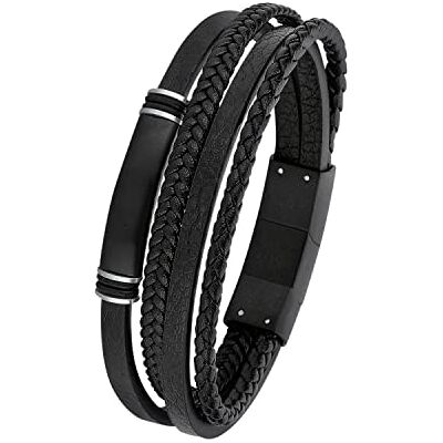 S. Oliver Herren Schmuck – Armband aus Leder und Edelstahldetails – Klassisch, Stilvoll und Maskulin – Perfekte Geschenkidee S. Oliver Herren Schmuck – Armband aus Leder und Edelstahldetails – Klassisch, Stilvoll und Maskulin – Perfekte Geschenkidee