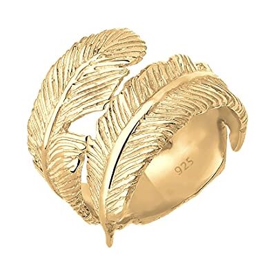 Elli Ring Damen Wickel Feder Boho in 925 Sterling Silber Elli Ring Damen Wickel Feder Boho in 925 Sterling Silber