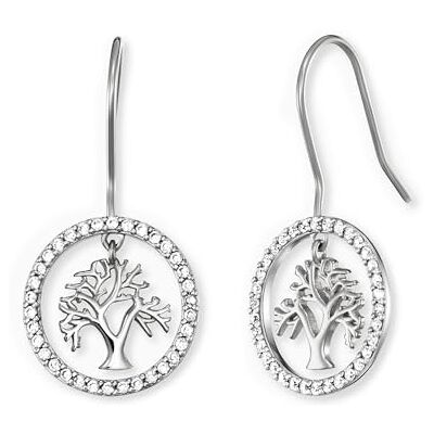 Engelsrufer Damen Ohrhänger Lebensbaum aus vergoldetem Sterling Silber in der Farbe Silber besetzt mit 68 weißen Zirkonia Steinen nickelfrei Engelsrufer Damen Ohrhänger Lebensbaum aus vergoldetem Sterling Silber in der Farbe Silber besetzt mit 68 weißen Zirkonia Steinen nickelfrei