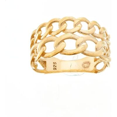 Brilio Silver Ring RI092Y Gold Platted Statement Ring Circuit: 60 mm sBS3602-60, Estándar, Nicht-Edelmetall, Kein Edelstein Brilio Silver Ring RI092Y Gold Platted Statement Ring Circuit: 60 mm sBS3602-60, Estándar, Nicht-Edelmetall, Kein Edelstein