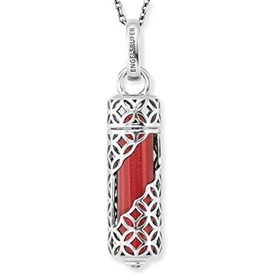 Engelsrufer Damen Halskette aus Sterling Silber mit austauschbarem Kraftstein Anhänger Roter Jaspis Größe M Karabinerverschluss in drei Längen verstellbar nickelfrei Engelsrufer Damen Halskette aus Sterling Silber mit austauschbarem Kraftstein Anhänger Roter Jaspis Größe M Karabinerverschluss in drei Längen verstellbar nickelfrei