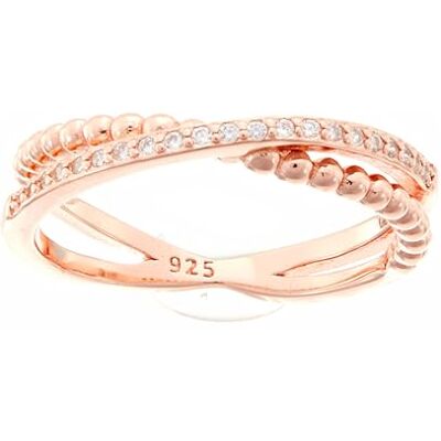 Beneto Ring Pink Gold Plated Double Ring Made of Silver AGG195 Circuit: 56 mm sBE0433-56 Marke, Estándar, Nicht-Edelmetall, Kein Edelstein Beneto Ring Pink Gold Plated Double Ring Made of Silver AGG195 Circuit: 56 mm sBE0433-56 Marke, Estándar, Nicht-Edelmetall, Kein Edelstein