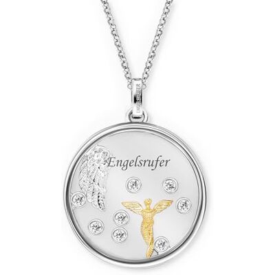 Engelsrufer Kette Glaslinse Engel Bicolor für Damen aus 925er Sterlingsilber Zirkonia Karabinerverschluss Länge: 42+4+4cm Engelsrufer Kette Glaslinse Engel Bicolor für Damen aus 925er Sterlingsilber Zirkonia Karabinerverschluss Länge: 42+4+4cm