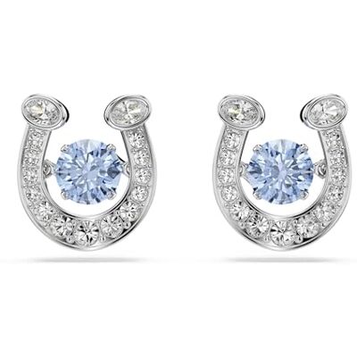 Swarovski Symbolica Ohrstecker, Rundschliff, Pavé, Hufeisen, Blau, Rhodiniert Swarovski Symbolica Ohrstecker, Rundschliff, Pavé, Hufeisen, Blau, Rhodiniert