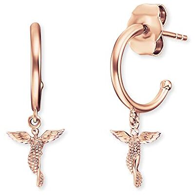 Engelsrufer Damen Ohrring Stecker Schutzengel aus rosévergoldetem Sterling Silber Steckverschluss nickelfrei 29 mm Engelsrufer Damen Ohrring Stecker Schutzengel aus rosévergoldetem Sterling Silber Steckverschluss nickelfrei 29 mm