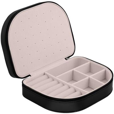 Massido Schmuckkästchen Schmuckbox Reise Schmucketui Klein Schmuckaufbewahrung Organizer Tragbar 16,5 x 12 x 5 cm Schwarz Massido Schmuckkästchen Schmuckbox Reise Schmucketui Klein Schmuckaufbewahrung Organizer Tragbar 16,5 x 12 x 5 cm Schwarz