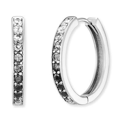 Engelsrufer Damen Shade Creolen aus Sterling Silber besetzt mit 26 weißen bis schwarzen Zirkonia Steinen Clipverschluss nickelfrei Engelsrufer Damen Shade Creolen aus Sterling Silber besetzt mit 26 weißen bis schwarzen Zirkonia Steinen Clipverschluss nickelfrei