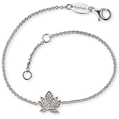 Engelsrufer Damen-Armband aus 925 Silber mit Lotusblüte und weißen Zirkonia, ERB-LILLOTUS-ZI Engelsrufer Damen-Armband aus 925 Silber mit Lotusblüte und weißen Zirkonia, ERB-LILLOTUS-ZI