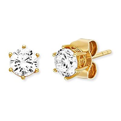Engelsrufer Keep it so simple Damen Ohrstecker Shiny vergoldet aus Sterling Silber mit Zirkonia nickelfrei Größe: 5mm Engelsrufer Keep it so simple Damen Ohrstecker Shiny vergoldet aus Sterling Silber mit Zirkonia nickelfrei Größe: 5mm