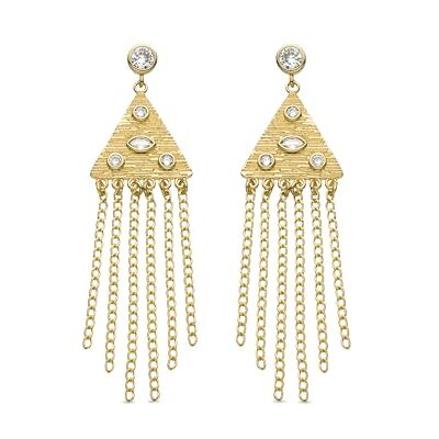 LUXENTER Sufariz Ohrringe aus glänzendem Zirkonia, 18 Karat Gelbgold, Único, Messing, Nicht anwendbar LUXENTER Sufariz Ohrringe aus glänzendem Zirkonia, 18 Karat Gelbgold, Único, Messing, Nicht anwendbar