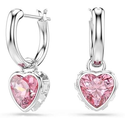 Swarovski Chroma Ohrhänger, Herz, Rosa, Rhodiniert Swarovski Chroma Ohrhänger, Herz, Rosa, Rhodiniert
