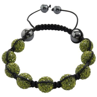 Burgmeister Jewelry Damen-Armband Shamballa olivgrün Länge variierbar, Verschiedene Steine auf schwarzem Textilband JBM1153-598 Burgmeister Jewelry Damen-Armband Shamballa olivgrün Länge variierbar, Verschiedene Steine auf schwarzem Textilband JBM1153-598