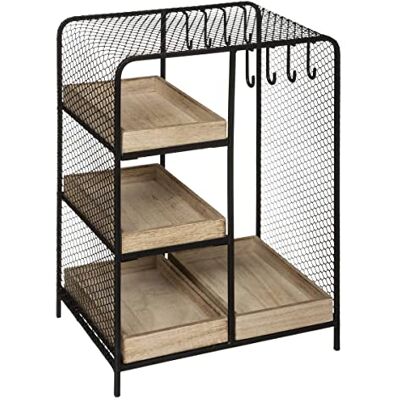 ATMOSPHERA CREATEUR D'INTERIEUR Atmosphera Arty Schmuckständer, Metall und Holz, Schwarz, 20 x 28 cm ATMOSPHERA CREATEUR D'INTERIEUR Atmosphera Arty Schmuckständer, Metall und Holz, Schwarz, 20 x 28 cm