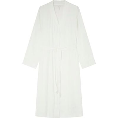 Women'secret Damen Long Satin Robe morgenmantel, Cotton White, L Women'secret Damen Long Satin Robe morgenmantel, Cotton White, L