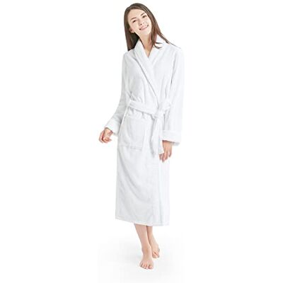 INK + IVY Damen Frottee Sherpa-Kragen und Bündchen Weicher Schlafanzug Kimono-Bademantel mit Tasche und Gürtel, Schalkragen und Bündchenbesatz, Weiss/opulenter Garten, X-Large INK + IVY Damen Frottee Sherpa-Kragen und Bündchen Weicher Schlafanzug Kimono-Bademantel mit Tasche und Gürtel, Schalkragen und Bündchenbesatz, Weiss/opulenter Garten, X-Large