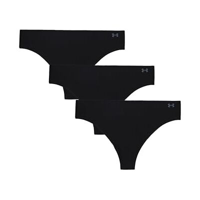 Under Armour Damen Tanga-Slips im 3er-Pack – Pure Stretch, unsichtbar, nahtlos, Keine Abdrücke, Ultraleicht, ganztägiger, Schwarz, S Under Armour Damen Tanga-Slips im 3er-Pack – Pure Stretch, unsichtbar, nahtlos, Keine Abdrücke, Ultraleicht, ganztägiger, Schwarz, S