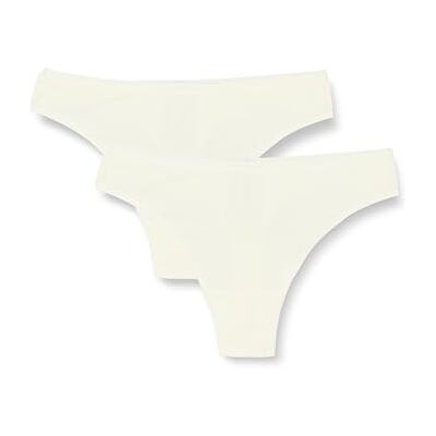 Dagi Women's Ecru 2 Pack Low Waist Thong Panty, Ecru,XL Dagi Women's Ecru 2 Pack Low Waist Thong Panty, Ecru,XL