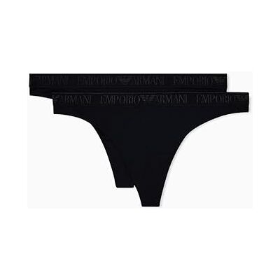 Giorgio Armani Damen 2-pack Thong Tanga-Höschen, Schwarz/Schwarz, 38 EU Giorgio Armani Damen 2-pack Thong Tanga-Höschen, Schwarz/Schwarz, 38 EU