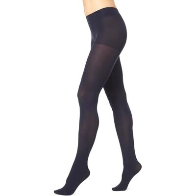 HUE Women's Super Opaque Tights with Control Top, Navy, 2 HUE Women's Super Opaque Tights with Control Top, Navy, 2