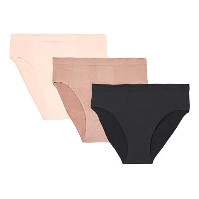 Wacoal Damen B Smooth Hohem Schnitt, 3er-Pack Slip, Rose Dust, Deep Taupe, Schwarz, XXL Wacoal Damen B Smooth Hohem Schnitt, 3er-Pack Slip, Rose Dust, Deep Taupe, Schwarz, XXL