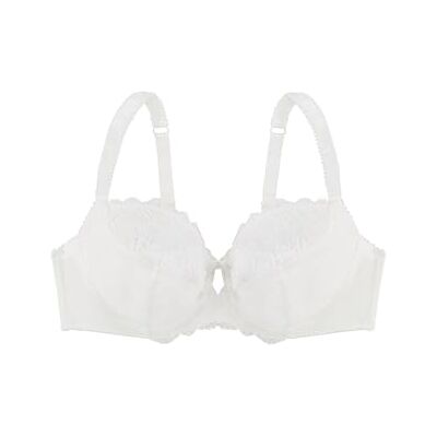 Dorina CELINE Nicht gepolsterter Bügel-BH für Damen, Floralspitze & weicher Mikrofaserstoff, verstellbare Picot-Träger, Power-Mesh-Rücken, Satinschleifendetail, Elfenbein Dorina CELINE Nicht gepolsterter Bügel-BH für Damen, Floralspitze & weicher Mikrofaserstoff, verstellbare Picot-Träger, Power-Mesh-Rücken, Satinschleifendetail, Elfenbein