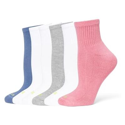 HUE Damen Mini-Crew Lässige Socken, Wildrose, 6 Paar, Einheitsgröße (6er Pack) HUE Damen Mini-Crew Lässige Socken, Wildrose, 6 Paar, Einheitsgröße (6er Pack)