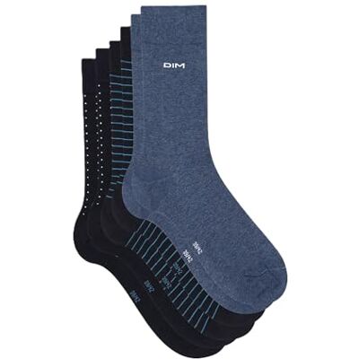 DIM Herren Socken aus Baumwolle mit Streifen und Punkten x3 Atmungsaktiver Komfort Natürliche Weichheit Moderner Look DIM Herren Socken aus Baumwolle mit Streifen und Punkten x3 Atmungsaktiver Komfort Natürliche Weichheit Moderner Look