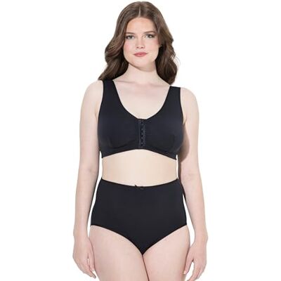 Ulla Popken Damen große Größen Übergrößen Plus Size Bustier, Vorderverschluss, Baumwollqualität schwarz 95D 843411100-95D Ulla Popken Damen große Größen Übergrößen Plus Size Bustier, Vorderverschluss, Baumwollqualität schwarz 95D 843411100-95D