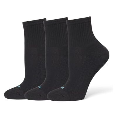 HUE Damen Air Sport Mini-Crew, 3 Paar Lässige Socken, Schwarz, Einheitsgröße (3er Pack) HUE Damen Air Sport Mini-Crew, 3 Paar Lässige Socken, Schwarz, Einheitsgröße (3er Pack)