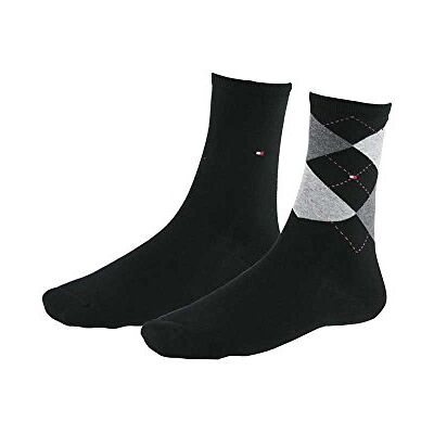 Tommy Hilfiger Herrensocken Doppelpack Uni/Ringel Graubraun Tommy Hilfiger Herrensocken Doppelpack Uni/Ringel Graubraun