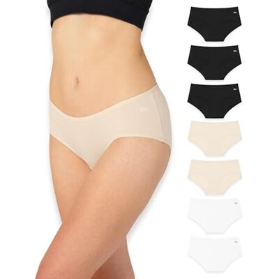 Bea 7er-Pack Unterhosen Damen Bambus, Hipster Unterwäsche Damen – Weich, Atmungsaktiv, Bequem, Mittelhoher Schnitt Bea 7er-Pack Unterhosen Damen Bambus, Hipster Unterwäsche Damen – Weich, Atmungsaktiv, Bequem, Mittelhoher Schnitt