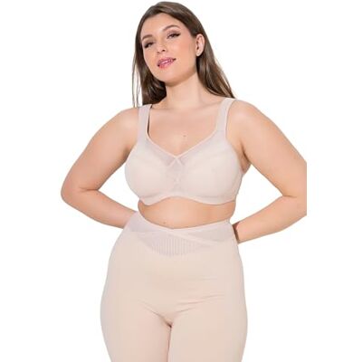 Ulla Popken Damen große Größen Übergrößen Plus Size Bügel-BH, Softschale, Mesh-Einsatz hell beige 115B 728703670-115B Ulla Popken Damen große Größen Übergrößen Plus Size Bügel-BH, Softschale, Mesh-Einsatz hell beige 115B 728703670-115B