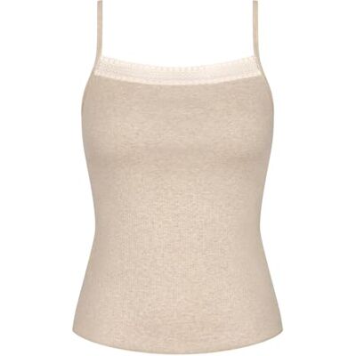 Sloggi Damen GO Ribbed Spaghetti Top, Grey Combination, XS Sloggi Damen GO Ribbed Spaghetti Top, Grey Combination, XS