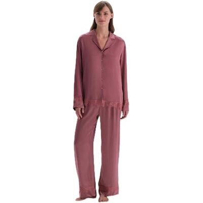Dagi Women's Dusty Rose Regular Waist Lace Detailed Woven Trousers, Dusty Rose,40 Dagi Women's Dusty Rose Regular Waist Lace Detailed Woven Trousers, Dusty Rose,40